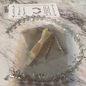 Yean silver crystal wedding hair vine